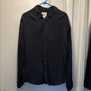 Black Lightweight Button-Up Shirt